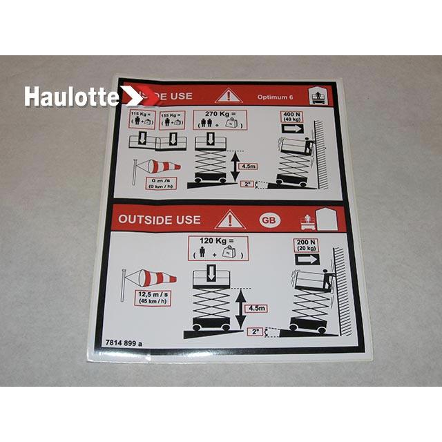 3078148990 Capacity Label | Genuine Haulotte