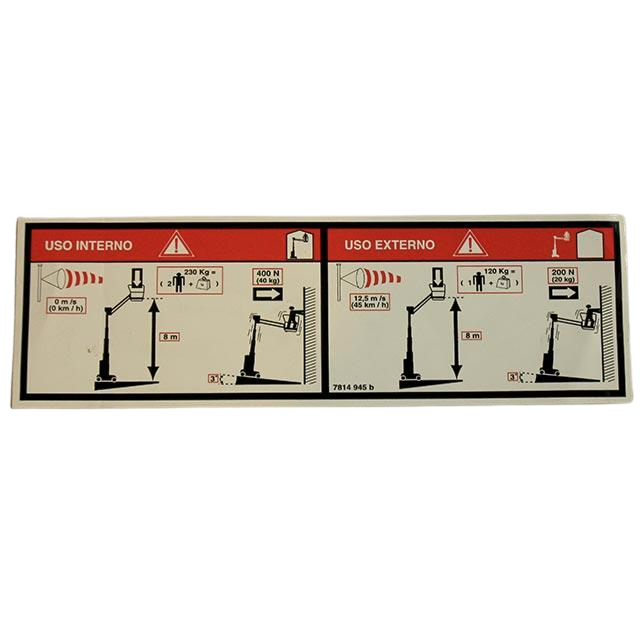 3078149450 Floor Height + Load Label | Genuine Haulotte
