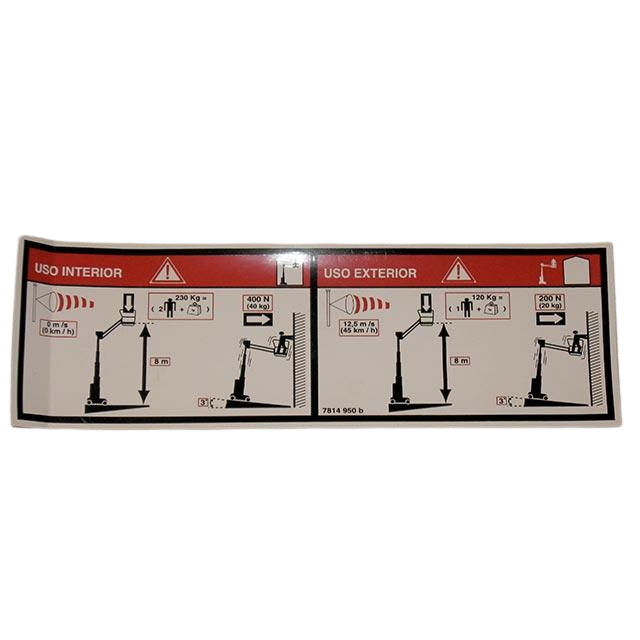 3078149500 Floor Height + Load Label | Genuine Haulotte