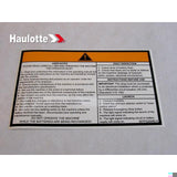 307P220060 Operating Instructions Label | Genuine Haulotte