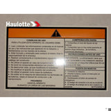 307P220080 Operating Instructions Label | Genuine Haulotte