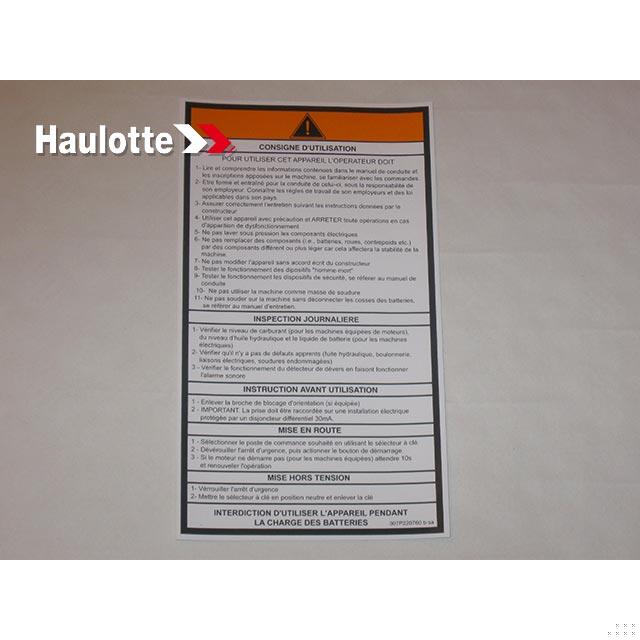 307P220760 Operating Instructions | Genuine Haulotte