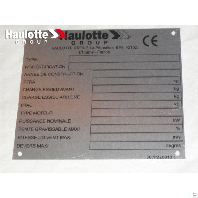 307P220810 Manufacturer Plate | Genuine Haulotte