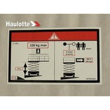 307P227230 Floor Height + Load Label | Genuine Haulotte