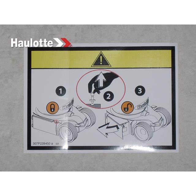 307P228450 Verouillage Label | Genuine Haulotte