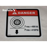 307P229200 Decal, Load On One Wheel | Genuine Haulotte