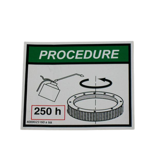 4000025160 Lubrication Label | Genuine Haulotte