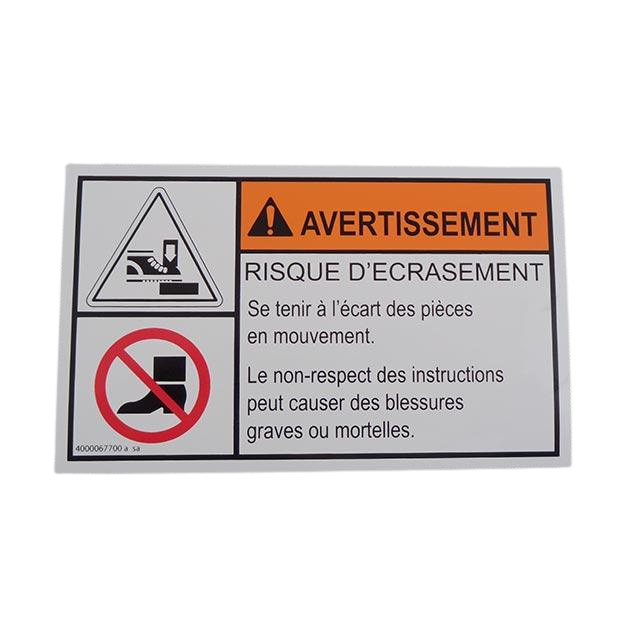 4000067700 Feet Injury Label | Genuine Haulotte