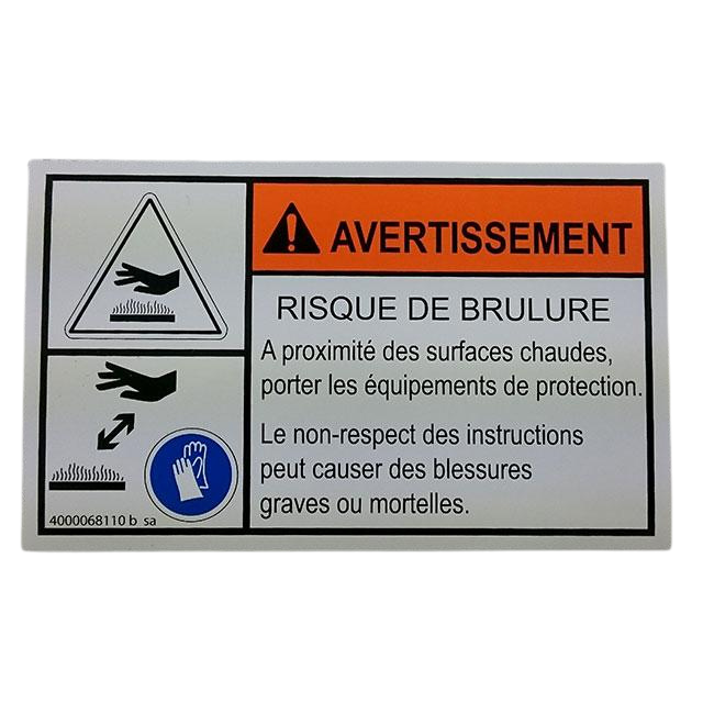 4000068110 Hand Injury Label | Genuine Haulotte