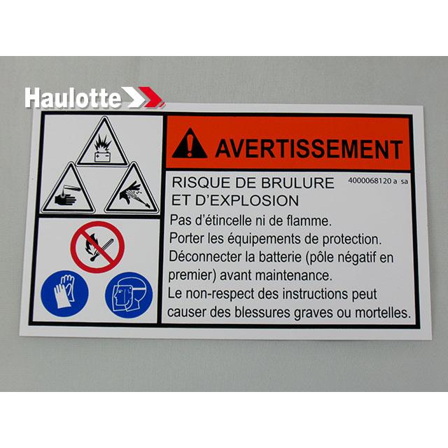 4000068120 Hand Injury Label | Genuine Haulotte