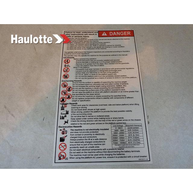 4000130270 Decal, Troubleshooting Insructions | Genuine Haulotte