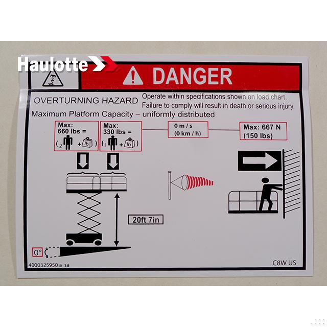 4000325950 Load Height C8W | Genuine Haulotte