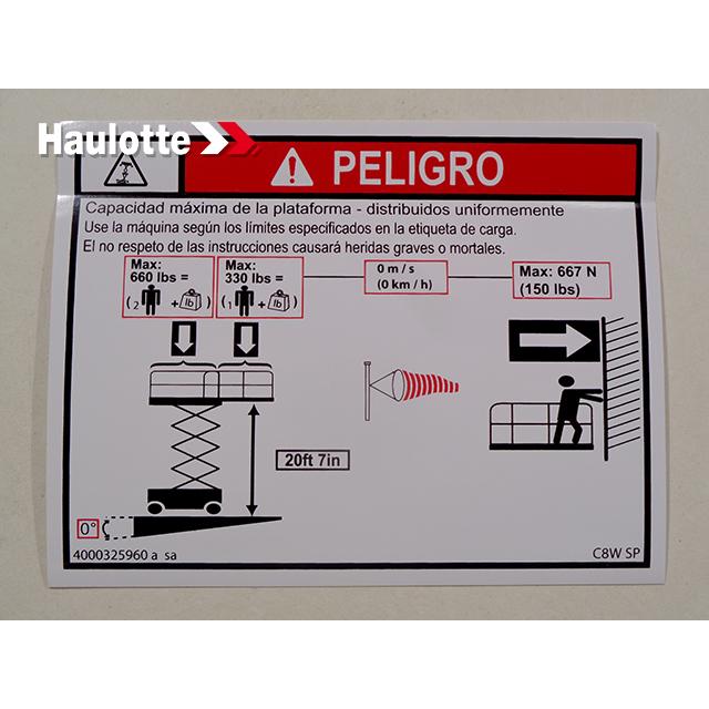 4000325960 Load Height C8W | Genuine Haulotte