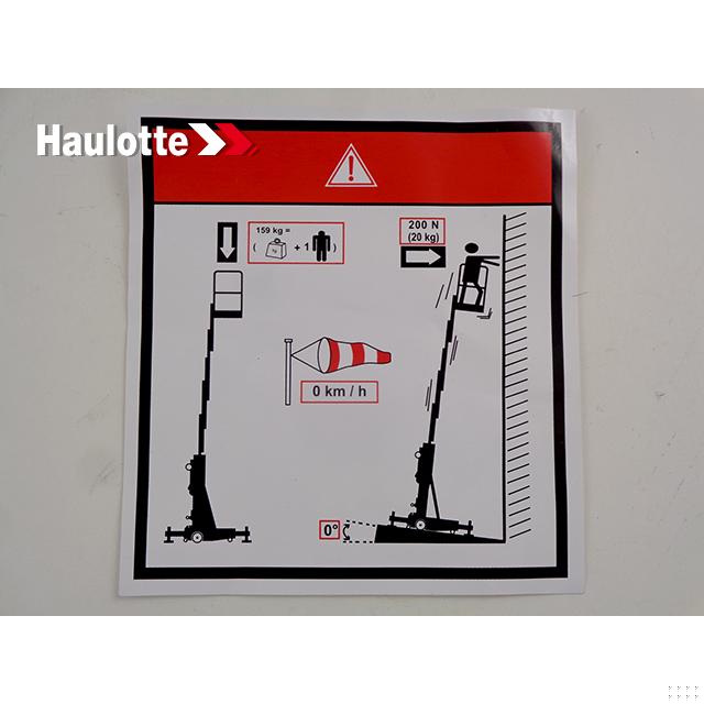 4000713010 Info-Explanation Label | Genuine Haulotte