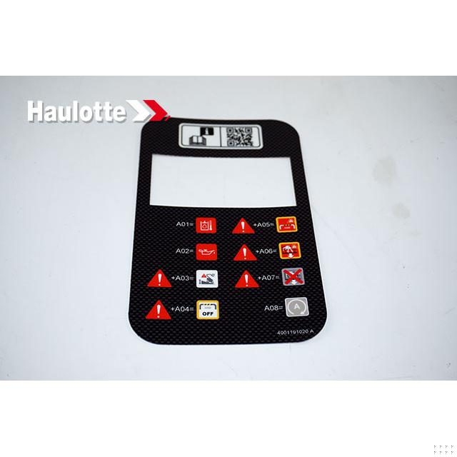 4001191020 Turret Control Panel Label | Genuine Haulotte