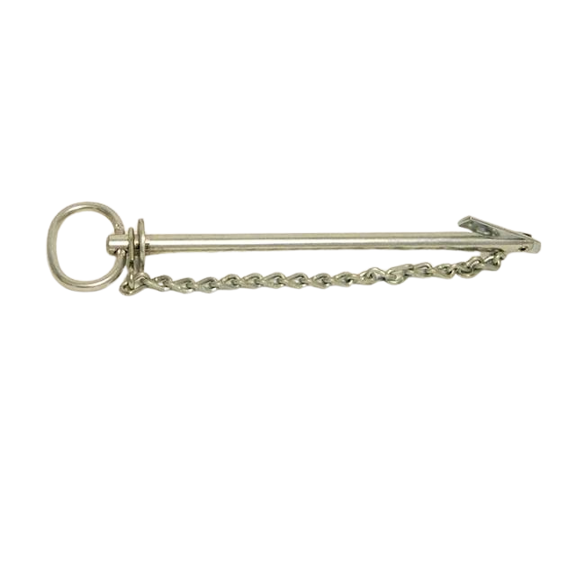 A-00028 Clevis Pin-Tension Lock 1/2 X 8 1/4 W/12In Chain Lanyard | Genuine Haulotte