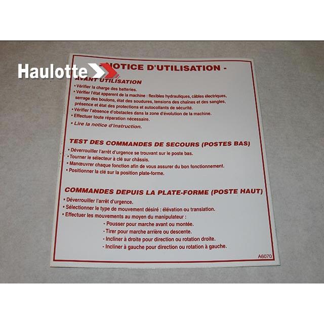 ABMA6070 Label | Genuine Haulotte
