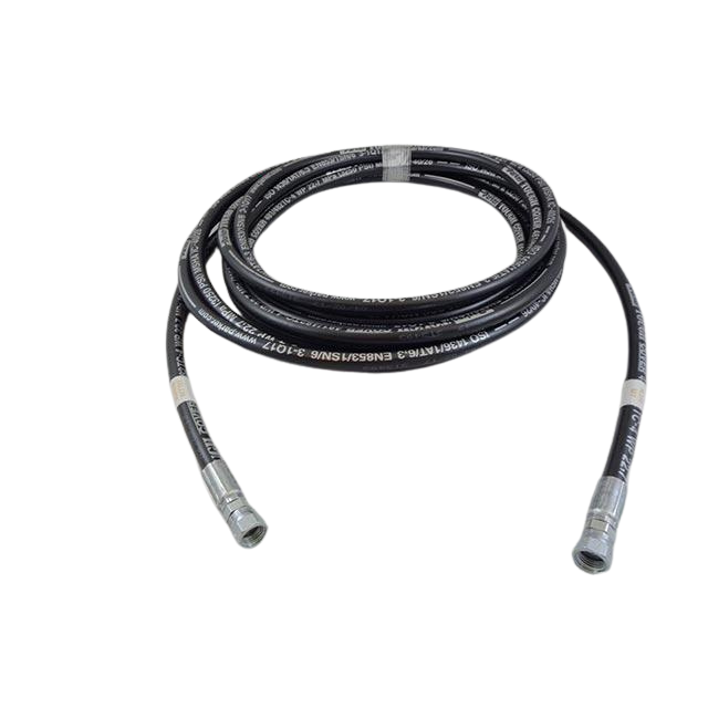 B02-01-0320 Hose, Hydraulic, #4 X 310In With #4 Fmorfs Str (Master Ret Tee) (Yellow) And #4 Fmorfs Str (Slave Ret) (Yell) | Genuine Haulotte