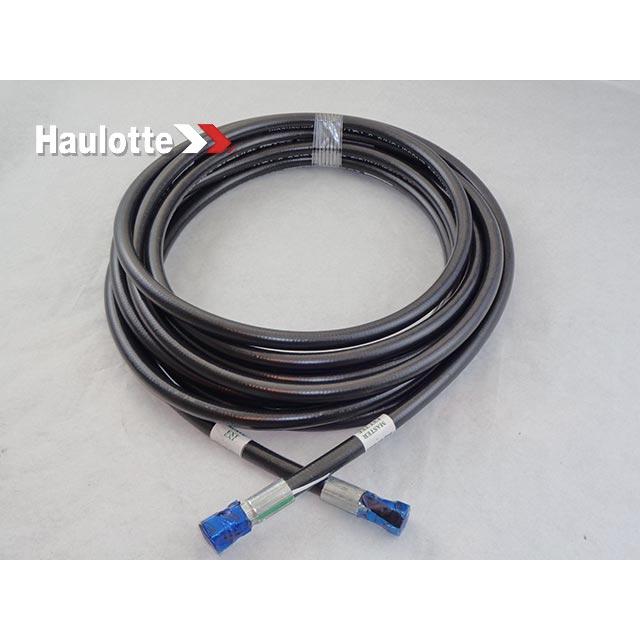 B02-01-0321 Hose, Hydraulic, #4 X 310In With #6 Fmorfs Str (Master Ext Tee) (Green) And #4 Fmorfs Str (Slave Ext) (Green) | Genuine Haulotte