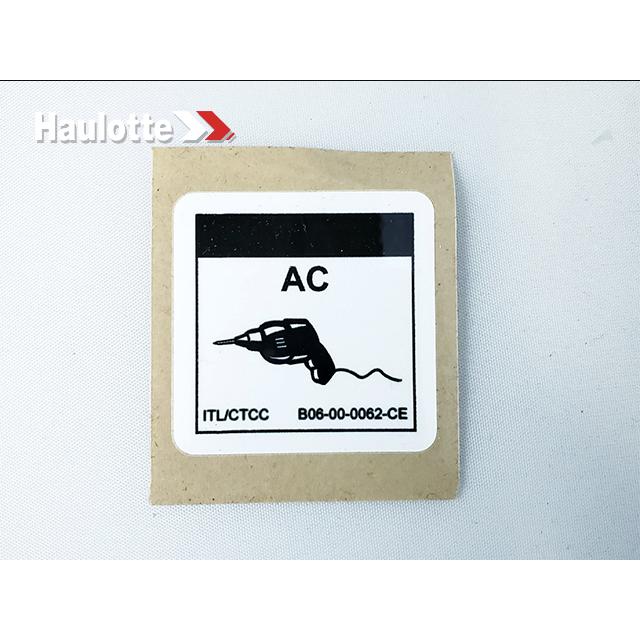 B06-00-0062-CE Black On White 1.5In Square Decal-Ac Power-Ce | Genuine Haulotte