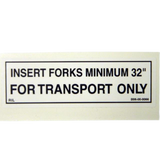 B06-00-0066 Decal-Insert Forks Min......"-Black On White | Genuine Haulotte