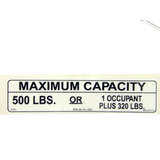 B06-00-0170 Decal-Capacity 500 Lb Blk On Wht | Genuine Haulotte