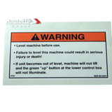 B06-00-0291 Decal-Warn Level Machine | Genuine Haulotte