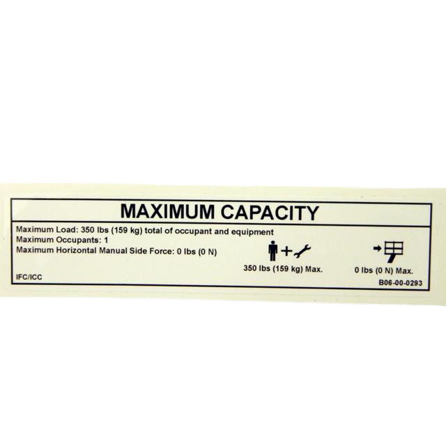 B06-00-0293 Decal-Capacity 350 Lbs | Genuine Haulotte
