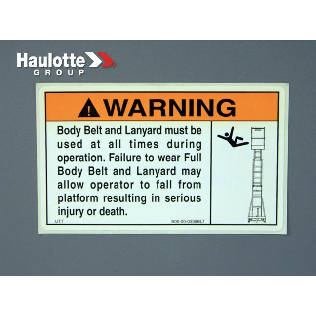B06-00-0339 Decal-Warn Full Body Harness | Genuine Haulotte