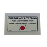 B06-00-0342 Decal-Emer Lowering 3 X 1.625 | Genuine Haulotte