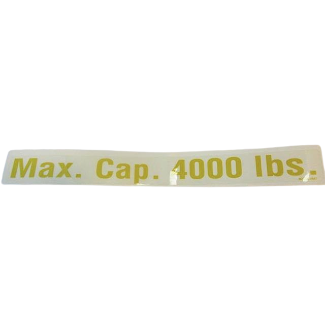 B06-00-0347 Decal-4000# Capacity Transfer-1In X 10In-Pms123C On Clear | Genuine Haulotte