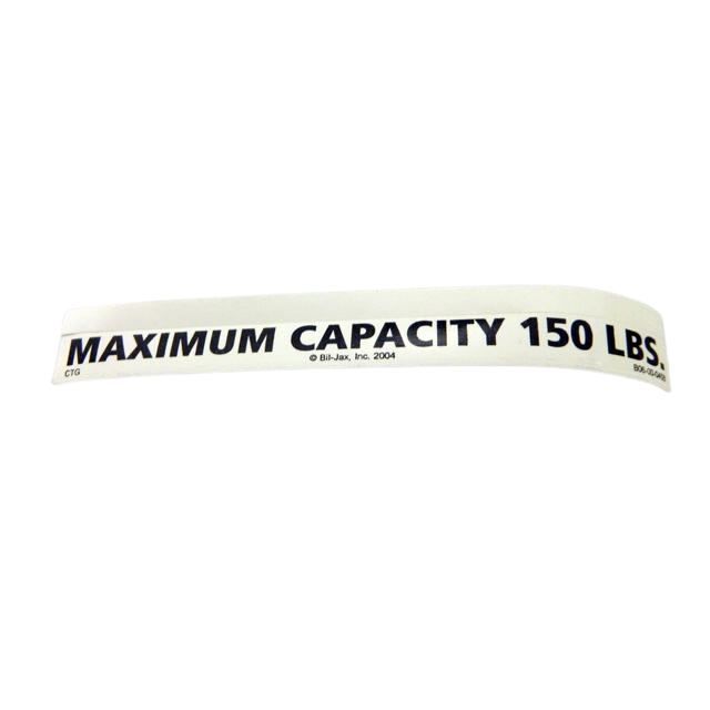 B06-00-0458 Decal-Max Cap 150#, Blk On Wh | Genuine Haulotte