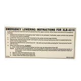 B06-00-0465 Decal-Emer Low Instrs, Blk On | Genuine Haulotte