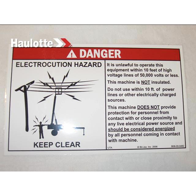 B06-00-0482 Decal-Danger-Electrocution | Genuine Haulotte