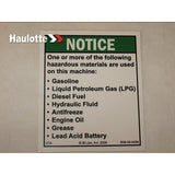B06-00-0494 Decal-Notice-Contains Hazardous Material | Genuine Haulotte