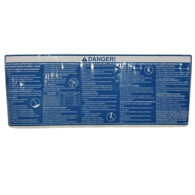 B06-00-0505-FC Decal-Danger-Main Inst/Hazard-Base | Genuine Haulotte