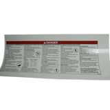 B06-00-0505 Decal-Danger-Main Instruction/Hazard-Base-16.5 X 6.25, Safety Red And Black | Genuine Haulotte