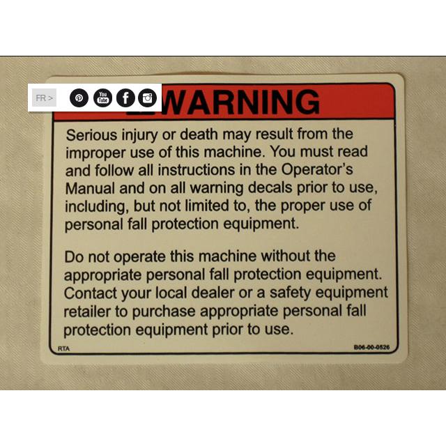B06-00-0526 .010 White Plastic Tag For Keyring | Genuine Haulotte