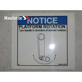 B06-00-0529 Decal-Notice-Platform Rotate | Genuine Haulotte