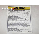 B06-00-0541 Decal-Caution-Manual Rotate/Retract-3.75 X 4.25, Safety Yellow And Black | Genuine Haulotte