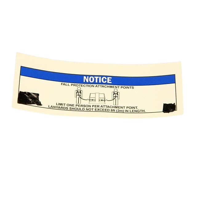 B06-00-0552 Safety Blue & Black Decal-Notice-Lanyard Attach-7.5X2.25 | Genuine Haulotte