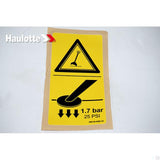 B06-00-0568-CE Decal-Outrigger Pressure-Ce 2.25In X 5In Black On Yellow Vin | Genuine Haulotte