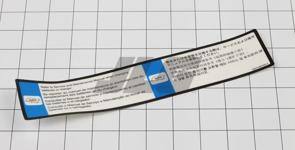1001146794 BATTERY AND CHARGER MAINTAINACE DECAL | JLG