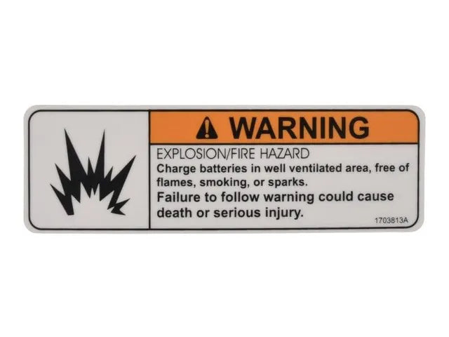 1703813 JLG? WARNING BATTERY EXPLOSION/FIRE HAZARD DECAL | JLG