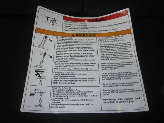 1703816 DANGER/WARNING DECAL | JLG