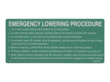 109441 Decal, Emergency Lowering | Skyjack