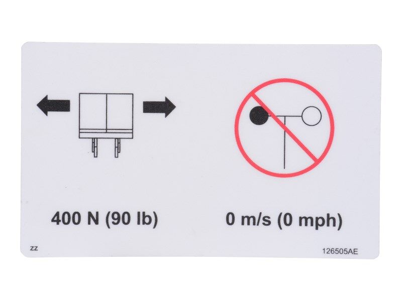 126505 Decal, Side Force/No WiND | Skyjack