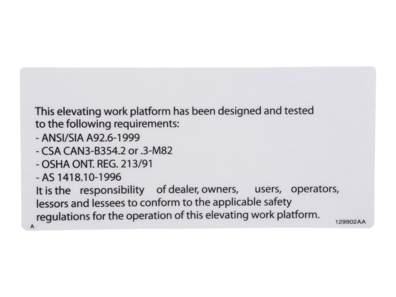 129902 On/Off Slab Decal | Skyjack