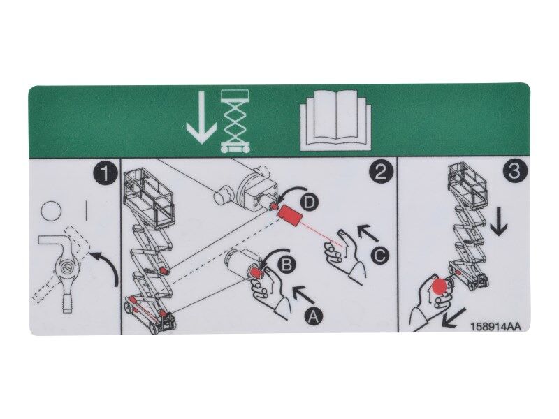 158914 Emergency Lowering Decal | Skyjack