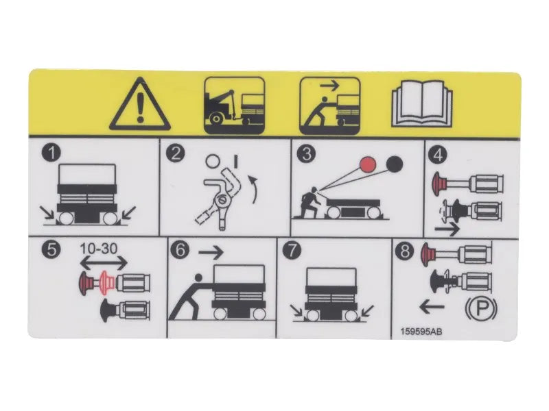 159595 Tow Winch Procedure Label | Skyjack